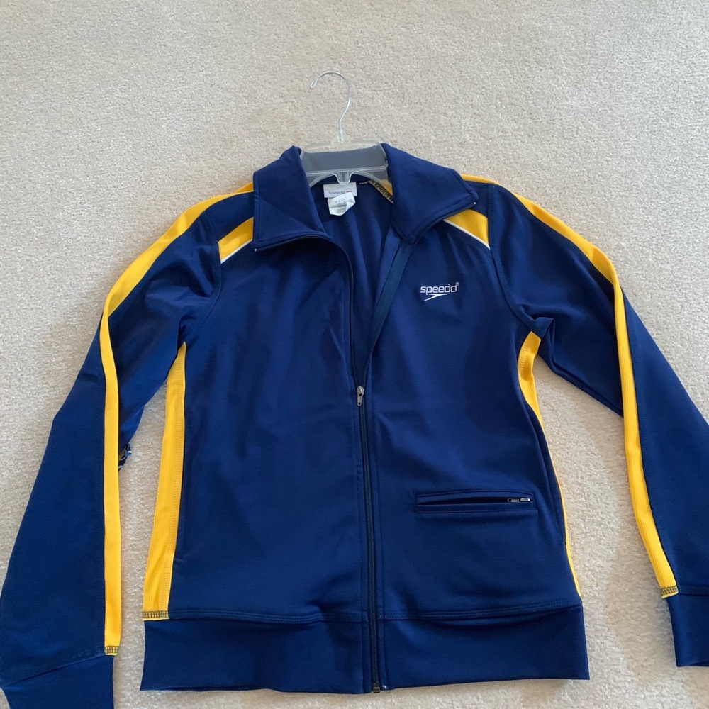 Long sleeved zippered sweat jacket